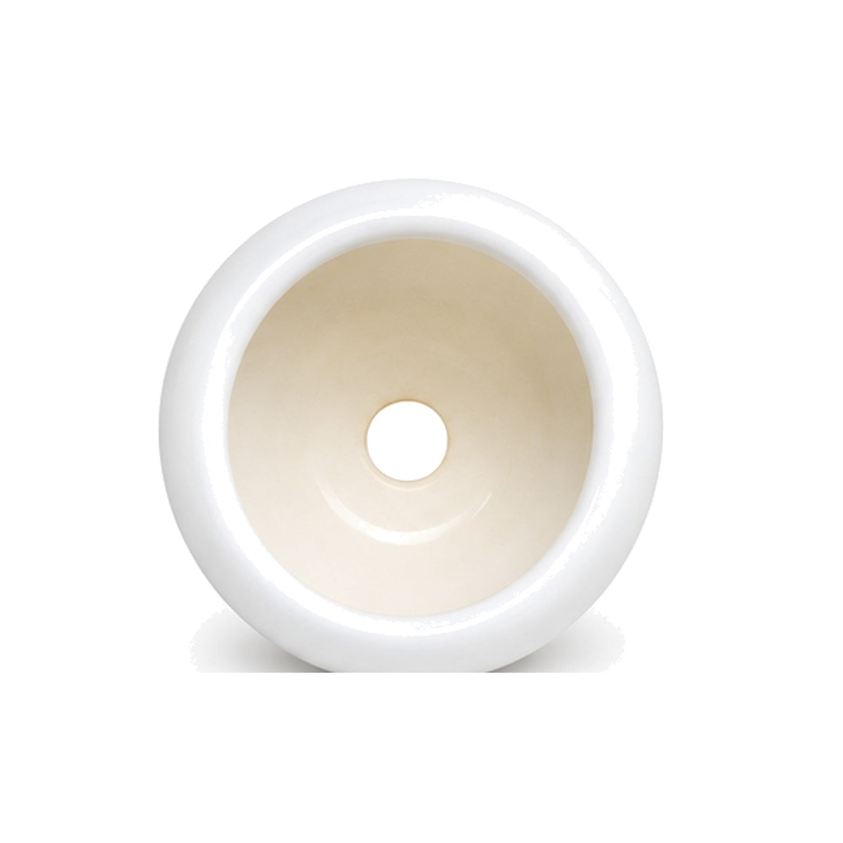 Cloud Apple Small white ceramic planter top view, complete pot visible