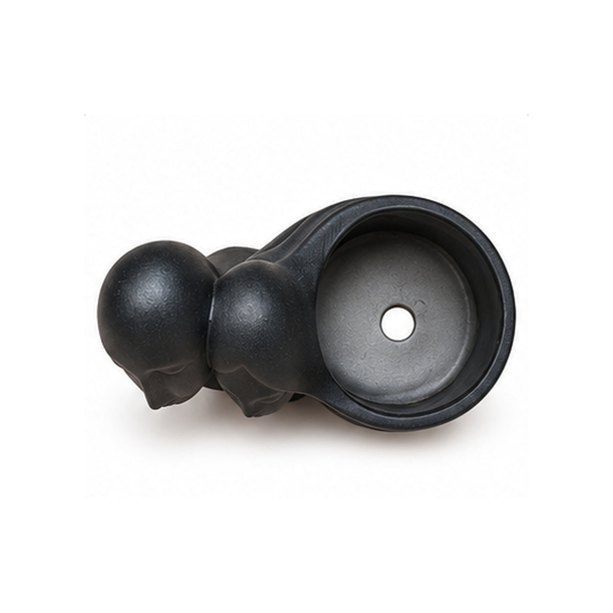 Couple black ceramic planter top view