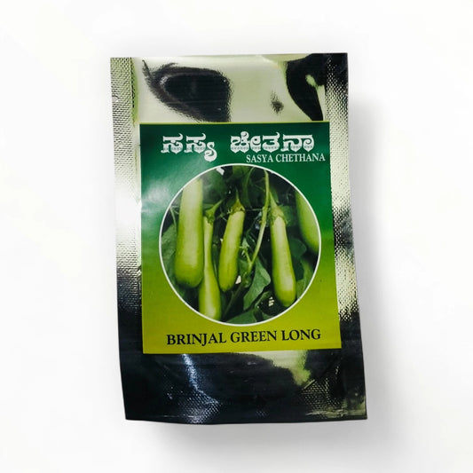 Sasya Chetana Brinjal Green Long seeds