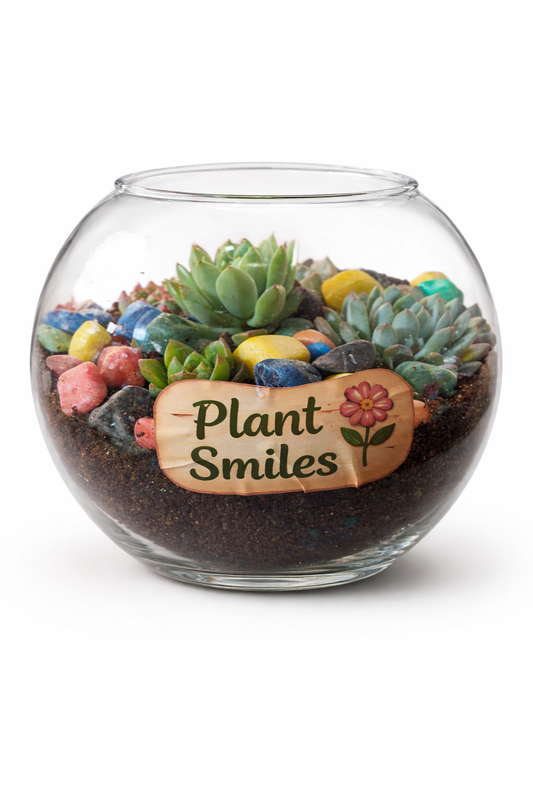 🌿 Succulent Terrarium Bowl – Ready Indoor Garden